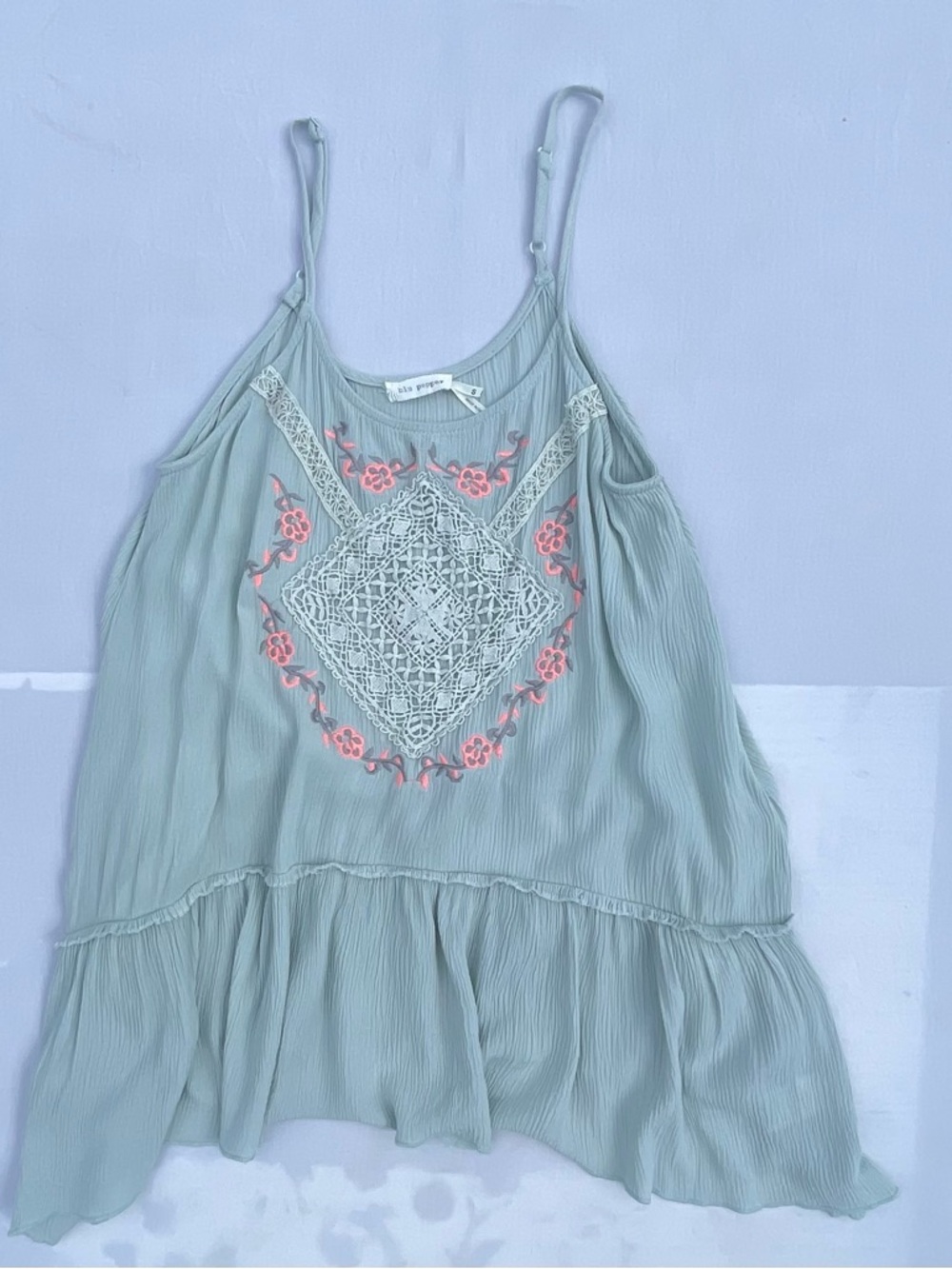 Blu Pepper Tunic with Pink Embroidered Motif